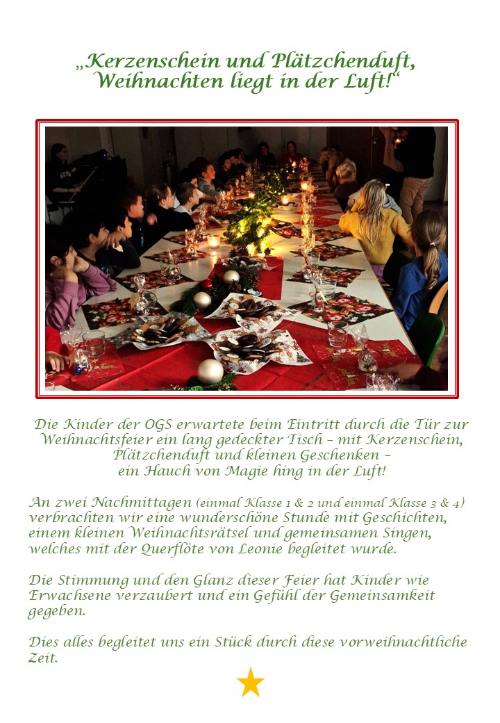 Kerzenschein und Plätzchenduft